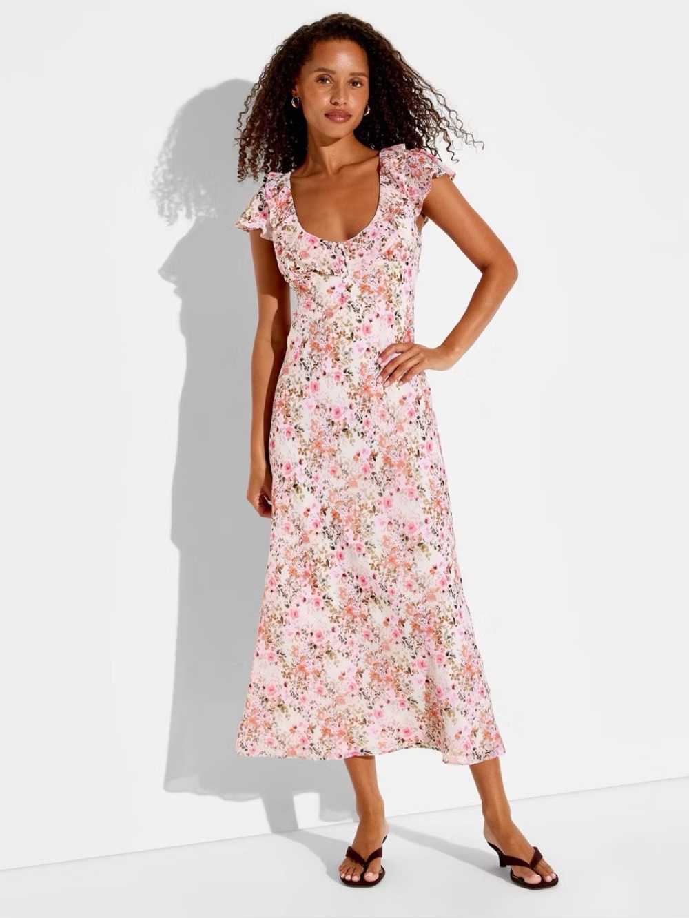 Women’s Chiffon Ruffle Maxi Dress
